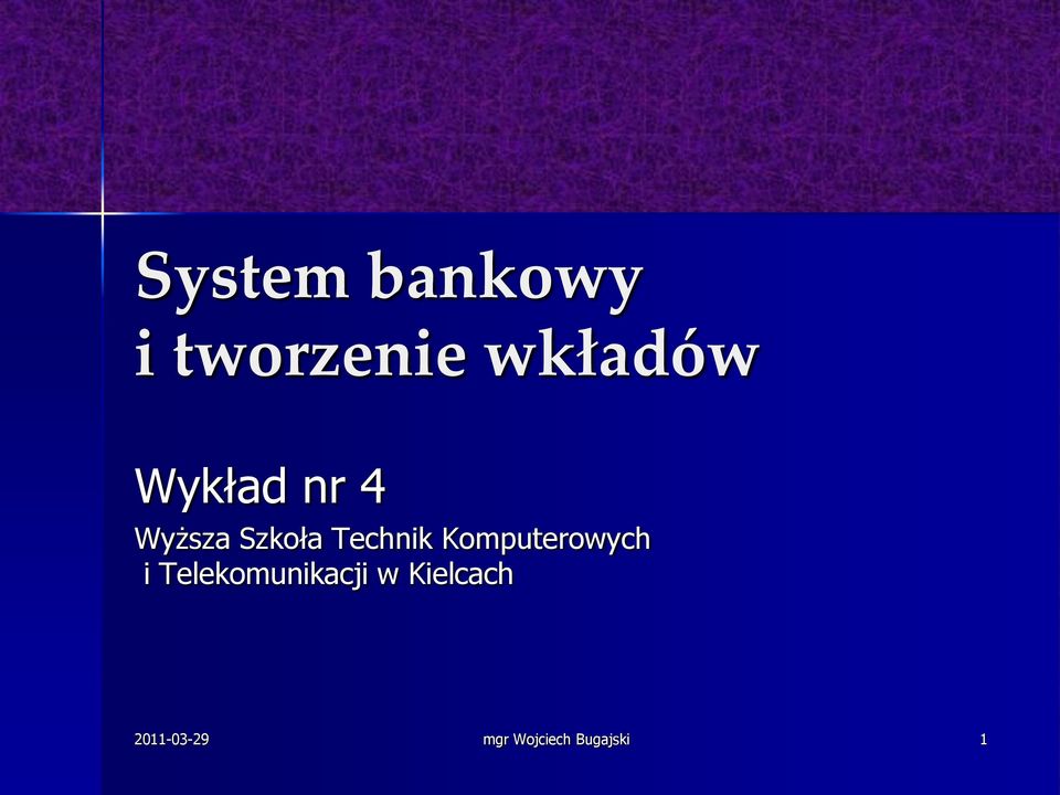 Komputerowych i Telekomunikacji w