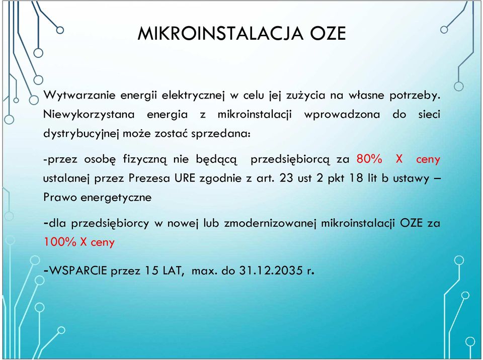 fizyczną nie będącą przedsiębiorcą za 80% X ceny ustalanej przez Prezesa URE zgodnie z art.