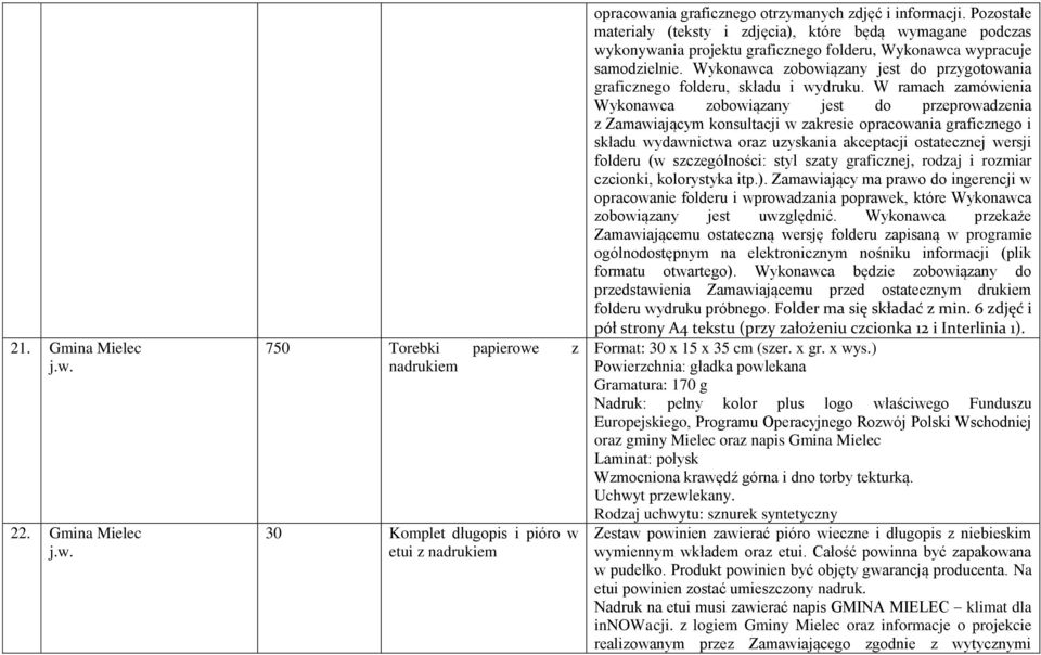 Wykonawca zobowiązany jest do przygotowania graficznego folderu, składu i wydruku.