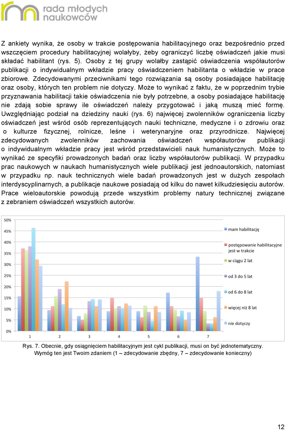 Zdecydowanymi przeciwnikami tego rozwiązania są osoby posiadające habilitację oraz osoby, których ten problem nie dotyczy.