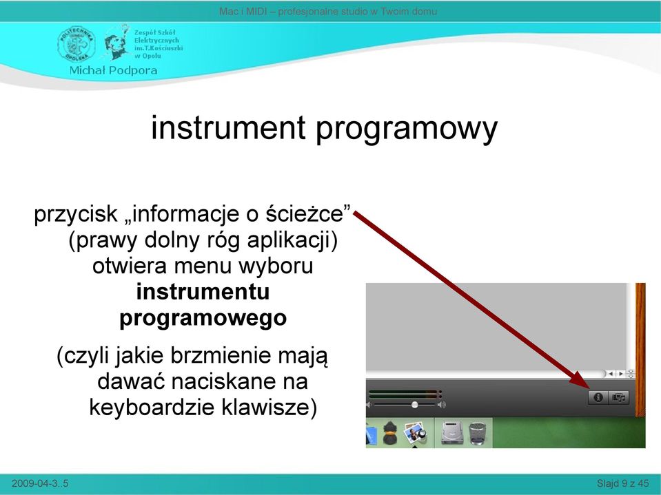 instrumentu programowego (czyli jakie brzmienie