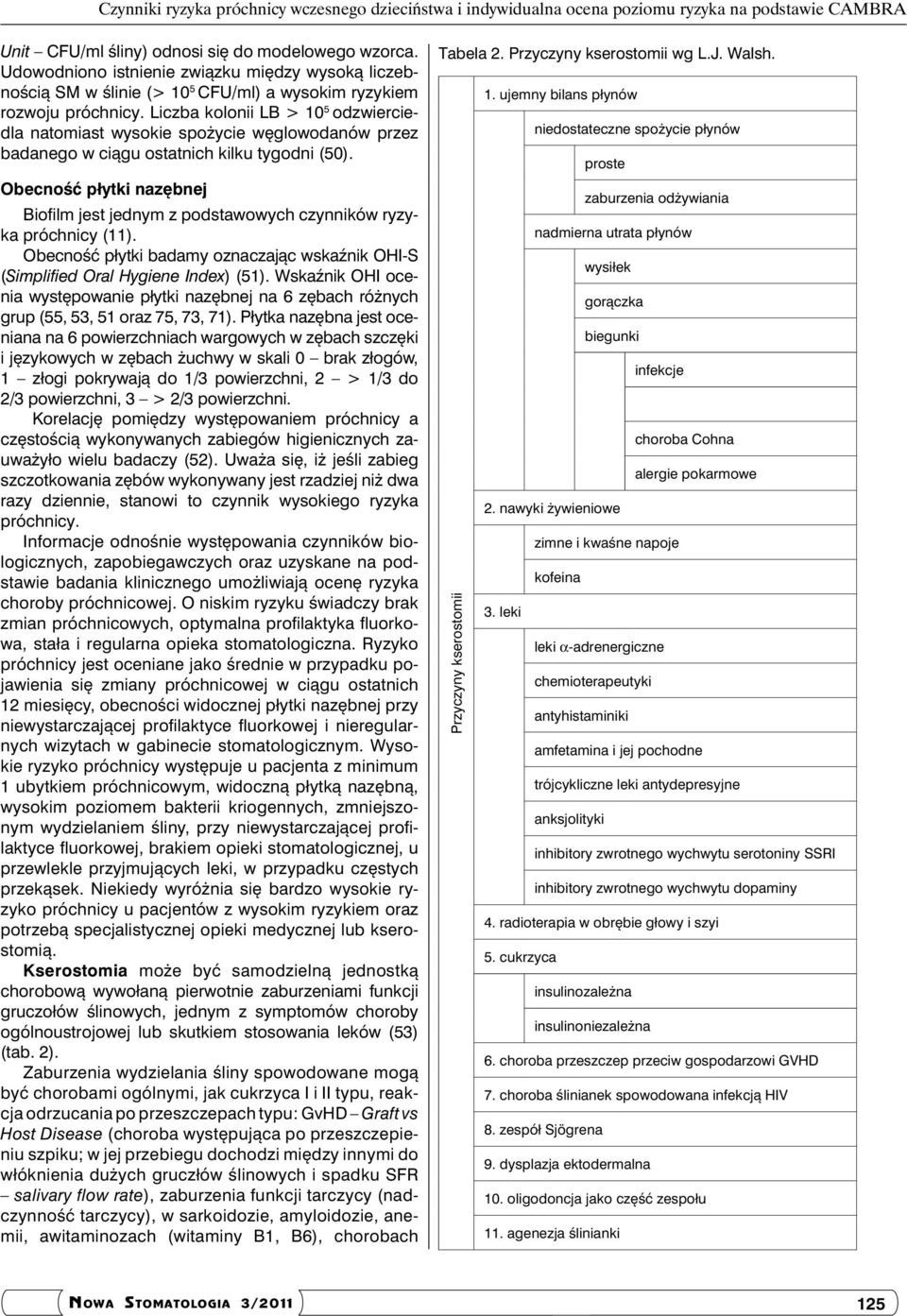 Liczba kolonii LB > 10 5 odzwierciedla natomiast wysokie spożycie węglowodanów przez badanego w ciągu ostatnich kilku tygodni (50).