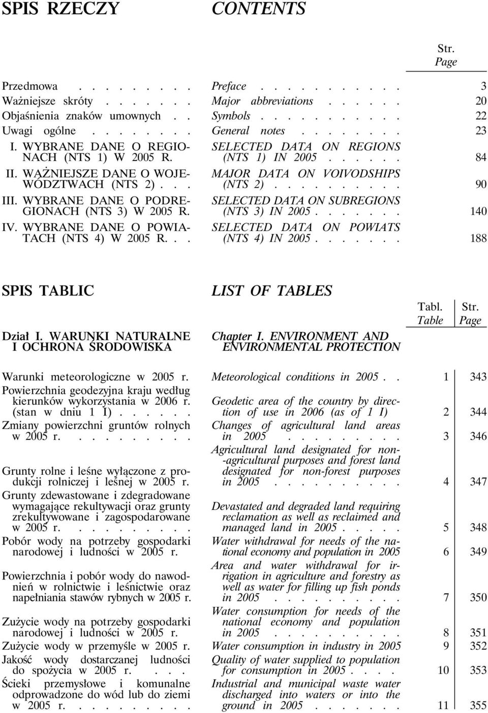 WYBRANE DANE O POWIA- TACH (NTS 4) W 2005 R... SELECTED DATA ON REGIONS (NTS 1) IN 2005...... 84 MAJOR DATA ON VOIVODSHIPS (NTS 2).......... 90 SELECTED DATA ON SUBREGIONS (NTS 3) IN 2005.