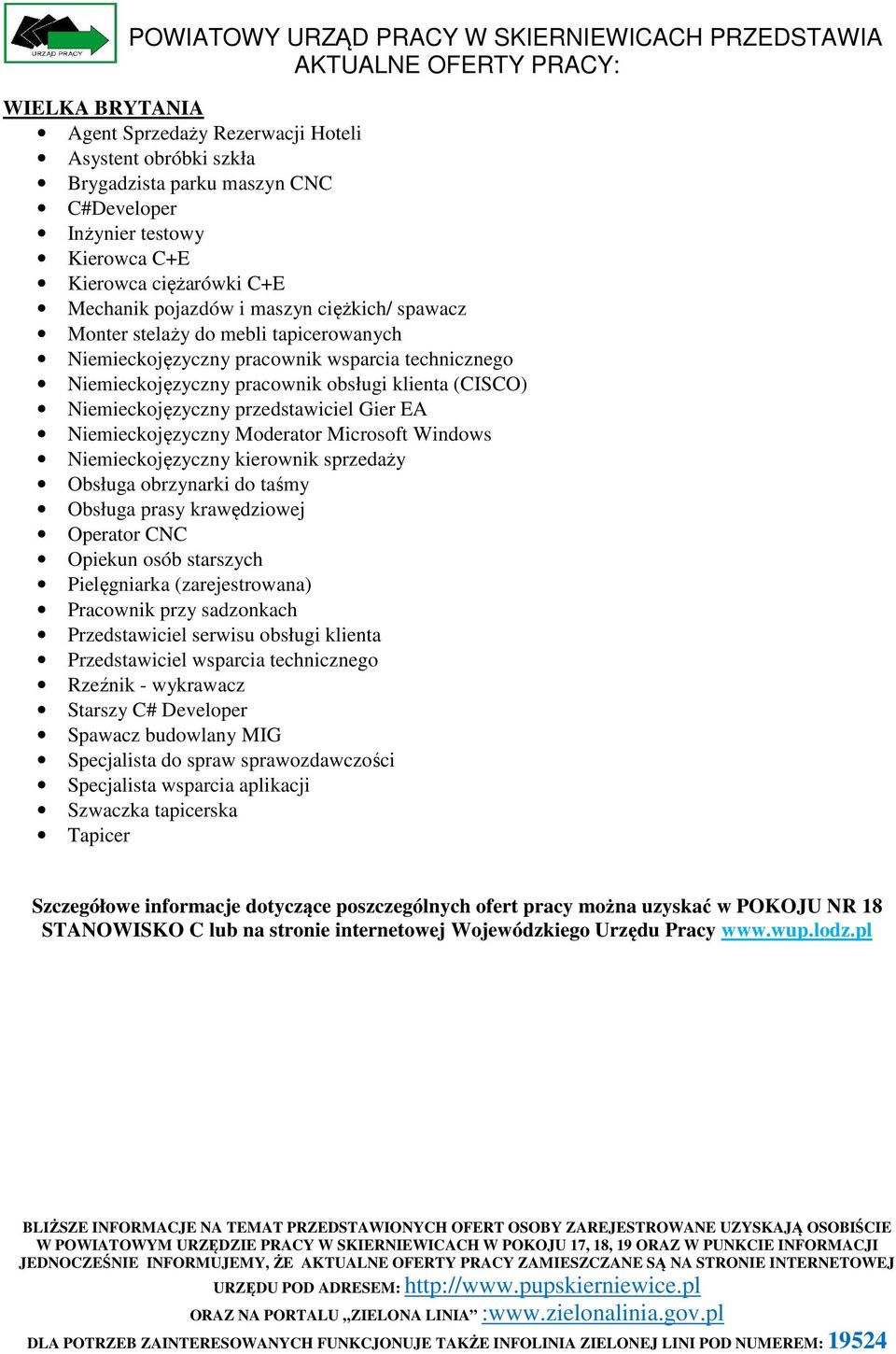 Niemieckojęzyczny Moderator Microsoft Windows Niemieckojęzyczny kierownik sprzedaży Obsługa obrzynarki do taśmy Obsługa prasy krawędziowej Operator CNC Opiekun osób starszych Pielęgniarka