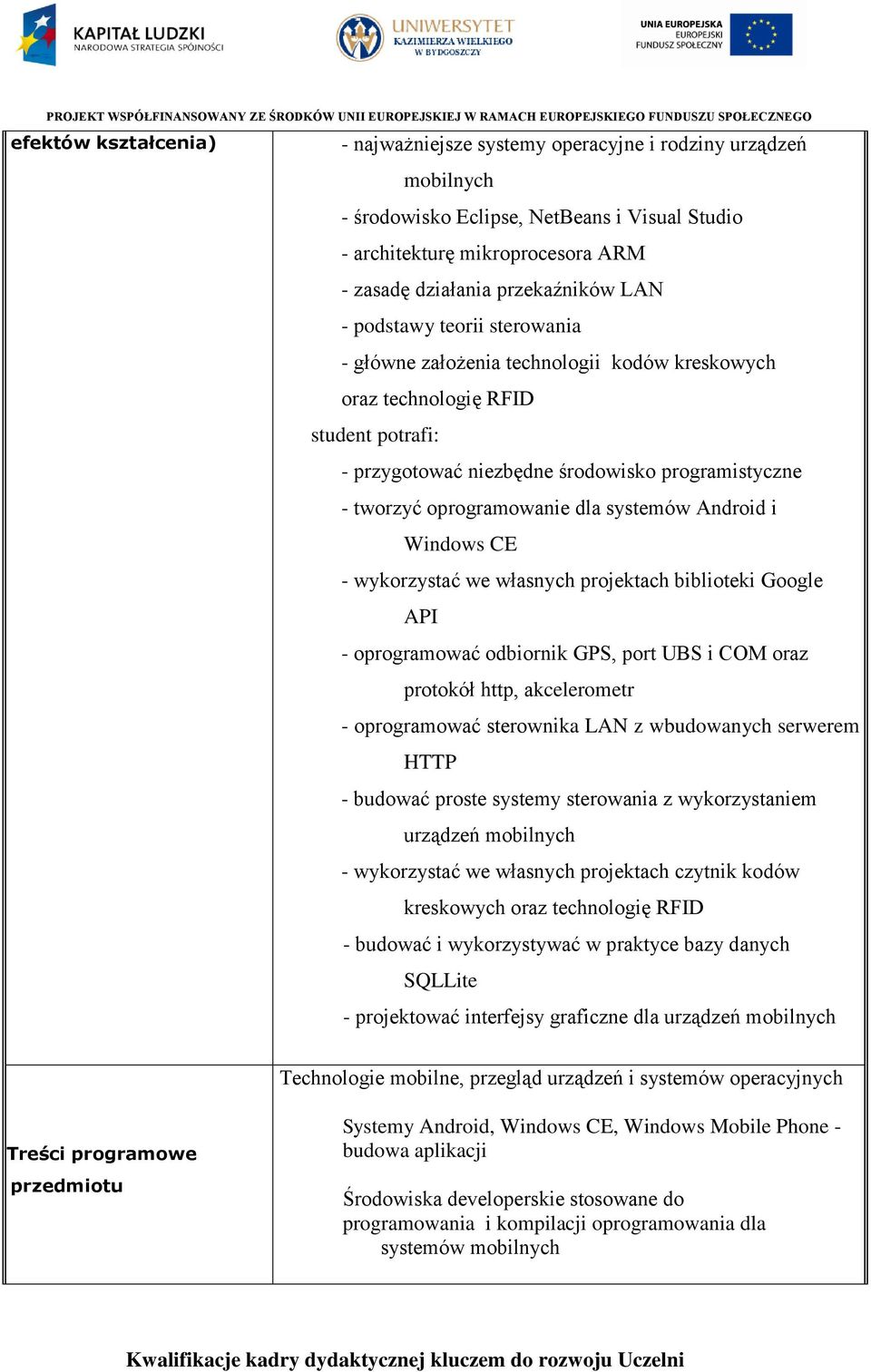 systemów Android i Windows CE - wykorzystać we własnych projektach biblioteki Google API - oprogramować odbiornik GPS, port UBS i COM oraz protokół http, akcelerometr - oprogramować sterownika LAN z