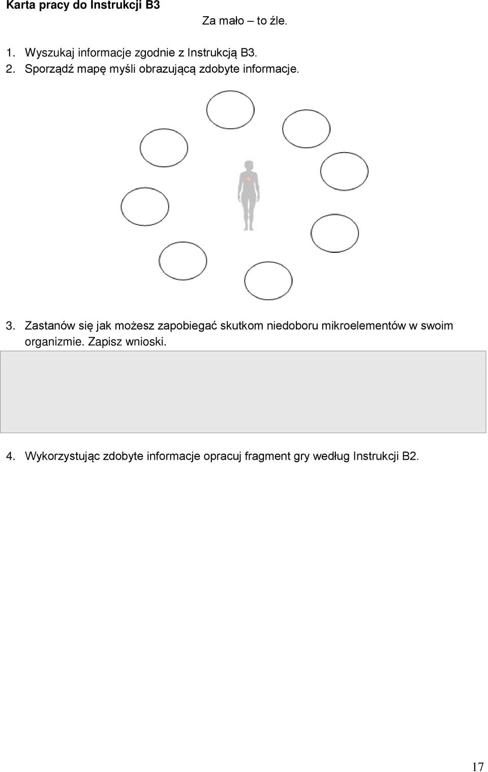 Sporządź mapę myśli obrazującą zdobyte informacje. 3.