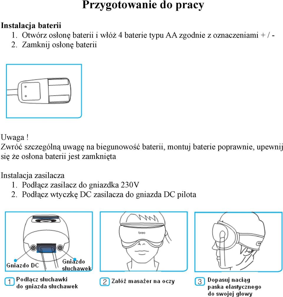 Zamknij osłonę baterii Uwaga!