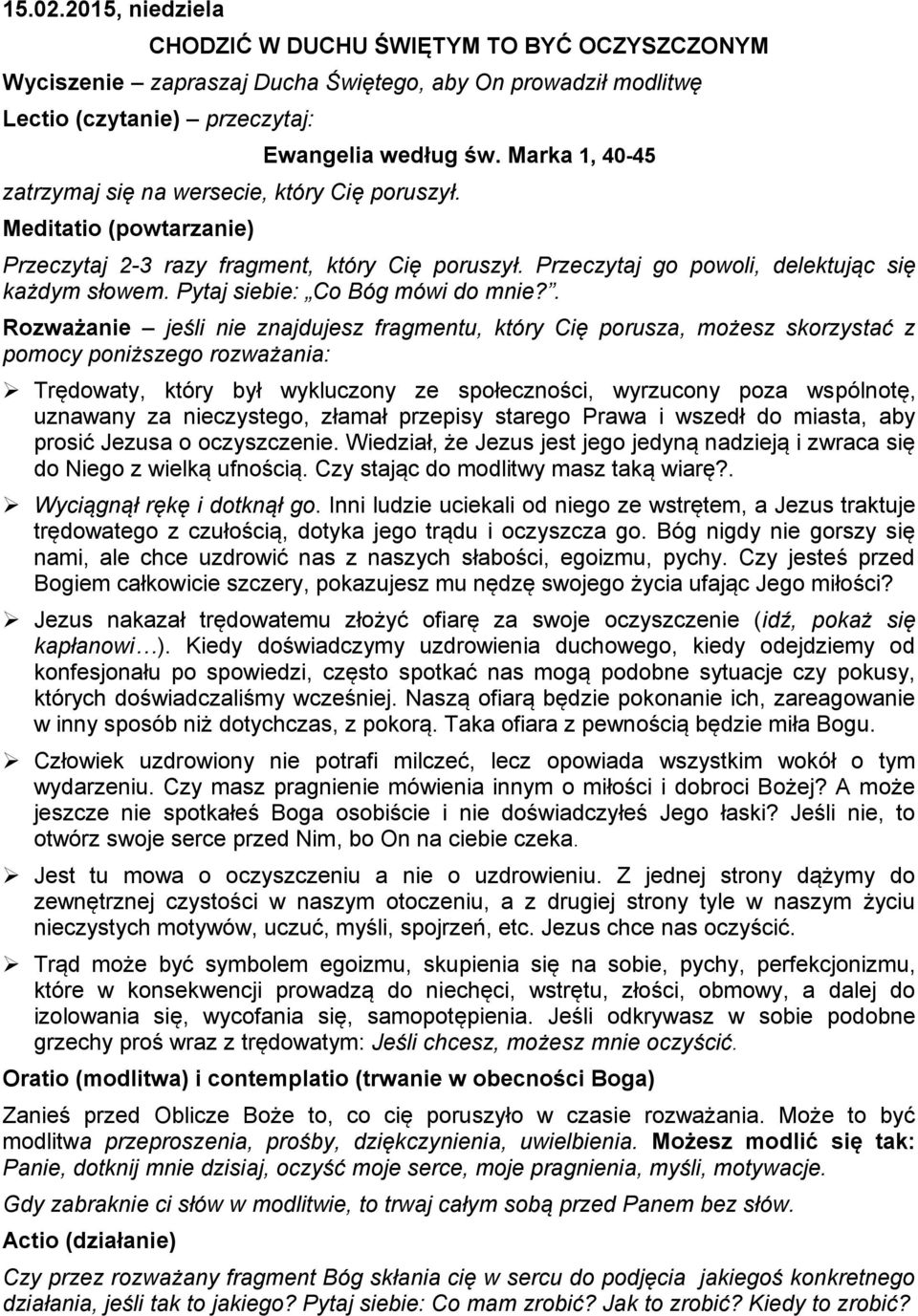 Pytaj siebie: Co Bóg mówi do mnie?