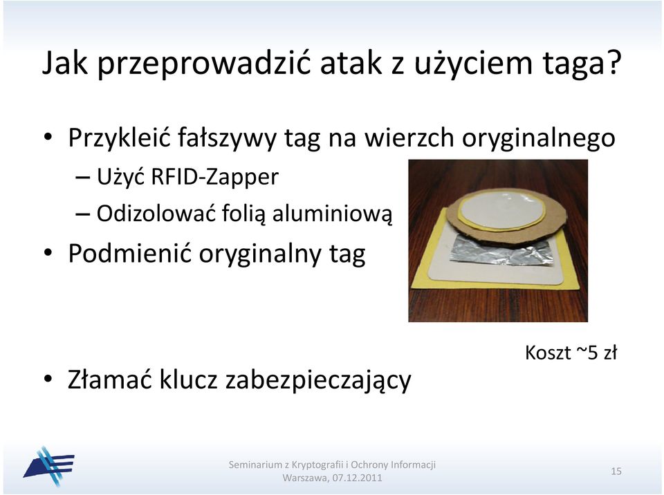 Użyć RFID-Zapper Odizolować folią aluminiową