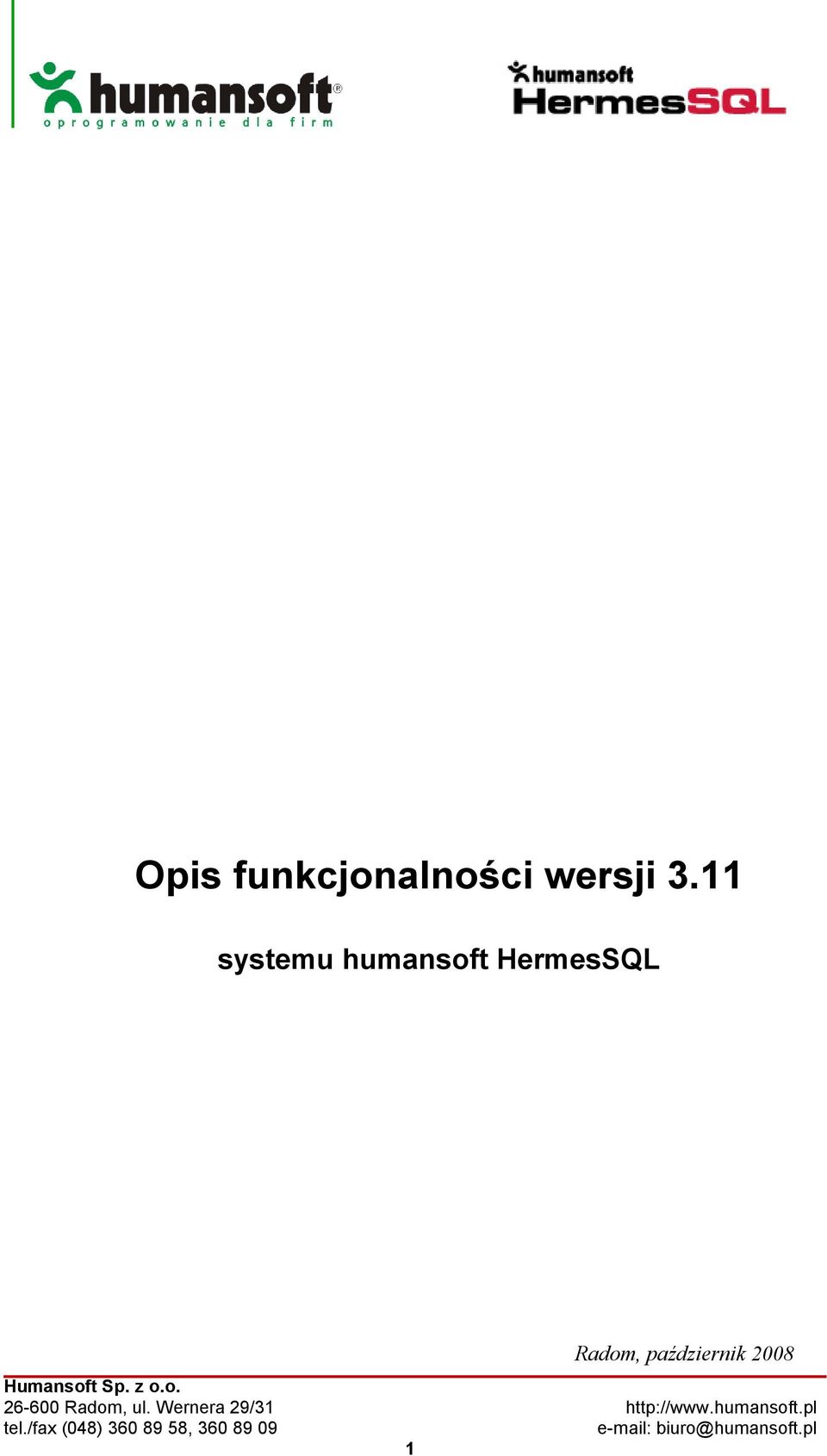 Humansoft Sp. z o.o. 26-600 Radom, ul.