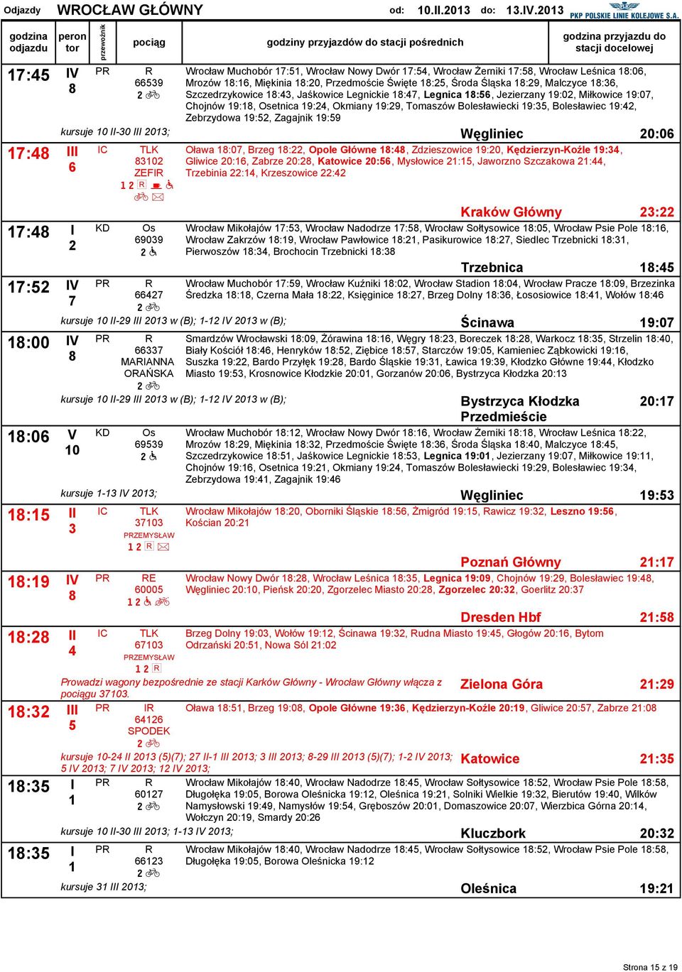 Śląska :9, Malczyce :, Szczedrzykowice :, Jaśkowice Legnickie :, Legnica :, Jezierzany 9:0, Miłkowice 9:0, Chonów 9:, etnica 9:, Okmiany 9:9, Tomaszów Bolesławiecki 9:, Bolesławiec 9:, Zebrzydowa 9:,