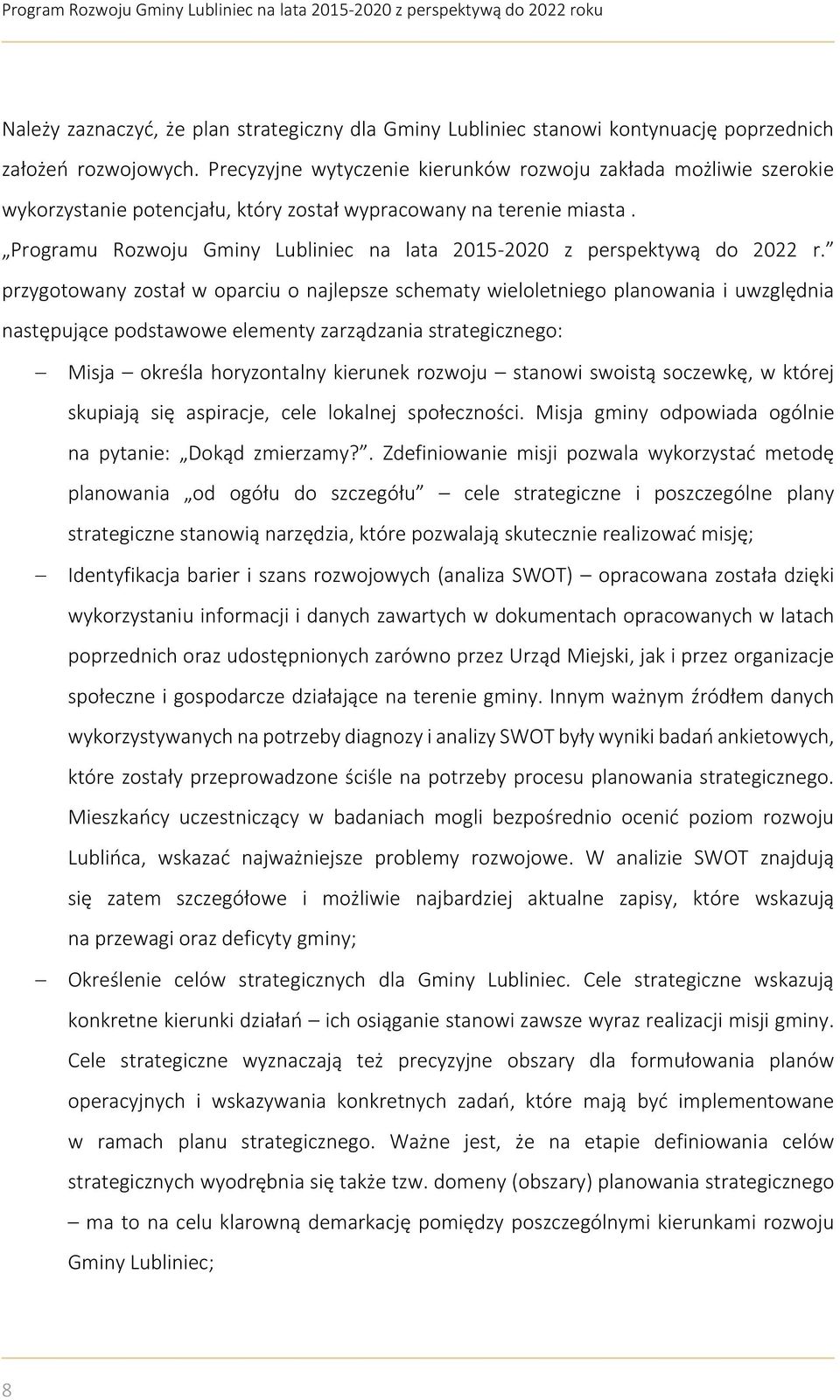 Lubliniec Program Rozwoju Gminy Lubliniec Na Lata Z Perspektywą Do