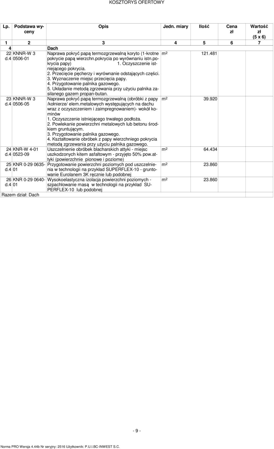 Przygotowanie palnika gazowego. 5. Układanie metodą zgrzewania przy użyciu palnika zasilanego gazem propan-butan. 23 KNNR-W 3 d.