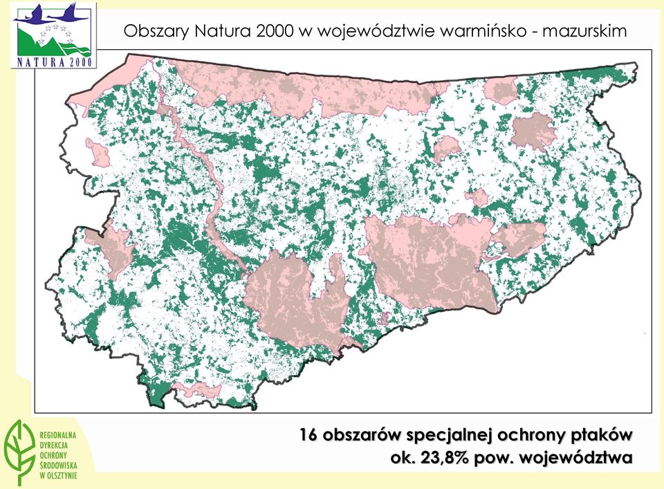 mazurskim 16 obszarów