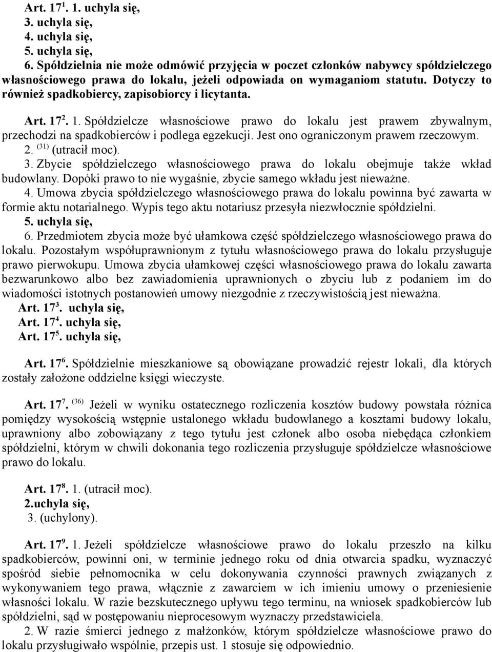 Dotyczy to również spadkobiercy, zapisobiorcy i licytanta. Art. 17 2. 1. Spółdzielcze własnościowe prawo do lokalu jest prawem zbywalnym, przechodzi na spadkobierców i podlega egzekucji.