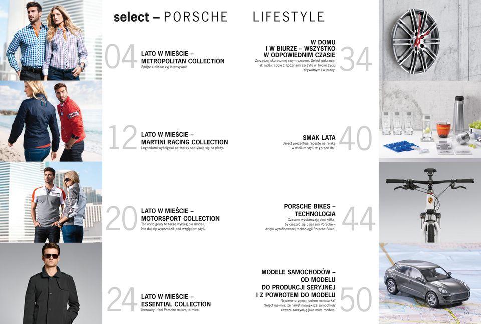 SMAK LATA Select prezentuje receptę na relaks w wielkim stylu w gorące dni. 40 20 LATO W MIEŚCIE MOTORSPORT COLLECTION Tor wyścigowy to także wybieg dla modeli.