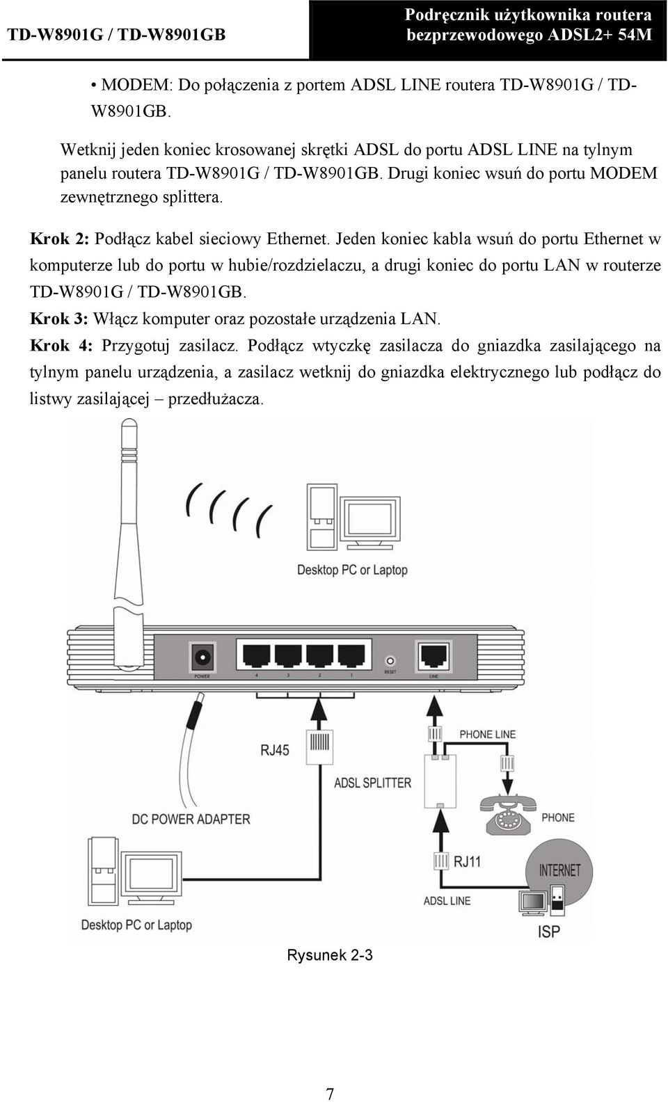 Krok 2: Podłącz kabel sieciowy Ethernet.