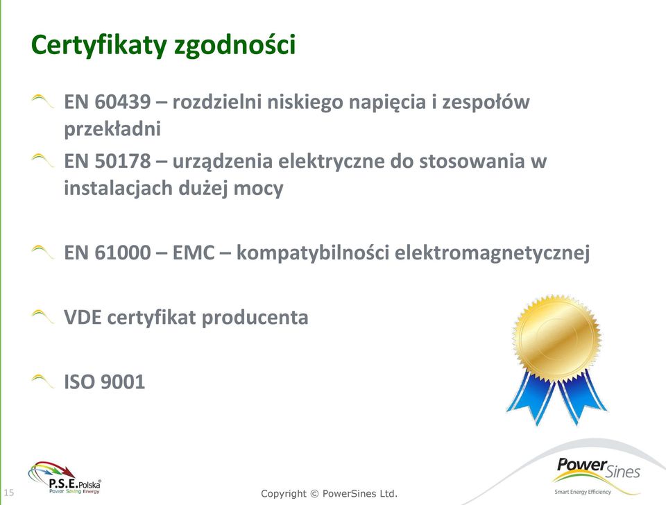 stosowania w instalacjach dużej mocy EN 61000 EMC