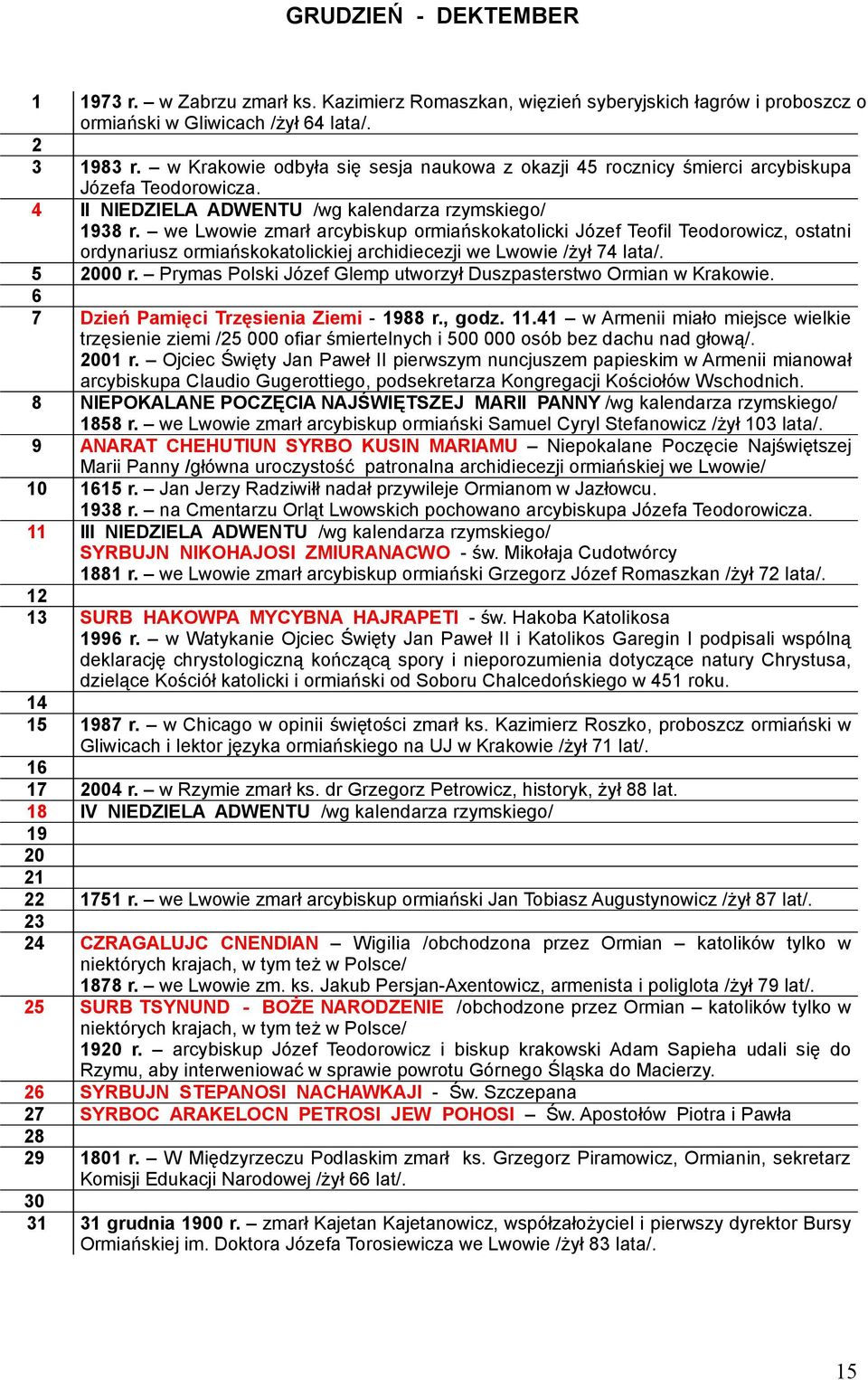 we Lwowie zmarł arcybiskup ormiańskokatolicki Józef Teofil Teodorowicz, ostatni ordynariusz ormiańskokatolickiej archidiecezji we Lwowie /żył 7 lata/. 000 r.