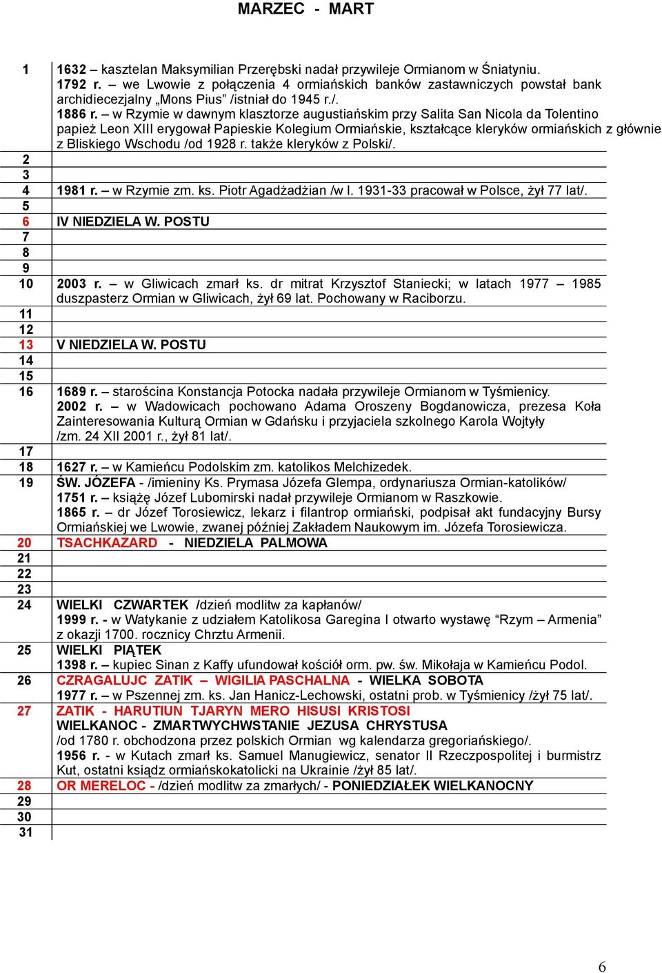 w Rzymie w dawnym klasztorze augustiańskim przy Salita San Nicola da Tolentino papież Leon XIII erygował Papieskie Kolegium Ormiańskie, kształcące kleryków ormiańskich z głównie z Bliskiego Wschodu