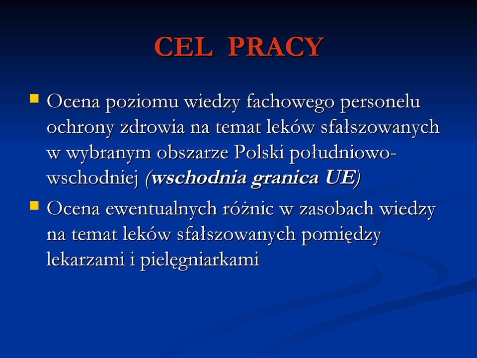 południowowschodniej (wschodnia granica UE) Ocena ewentualnych