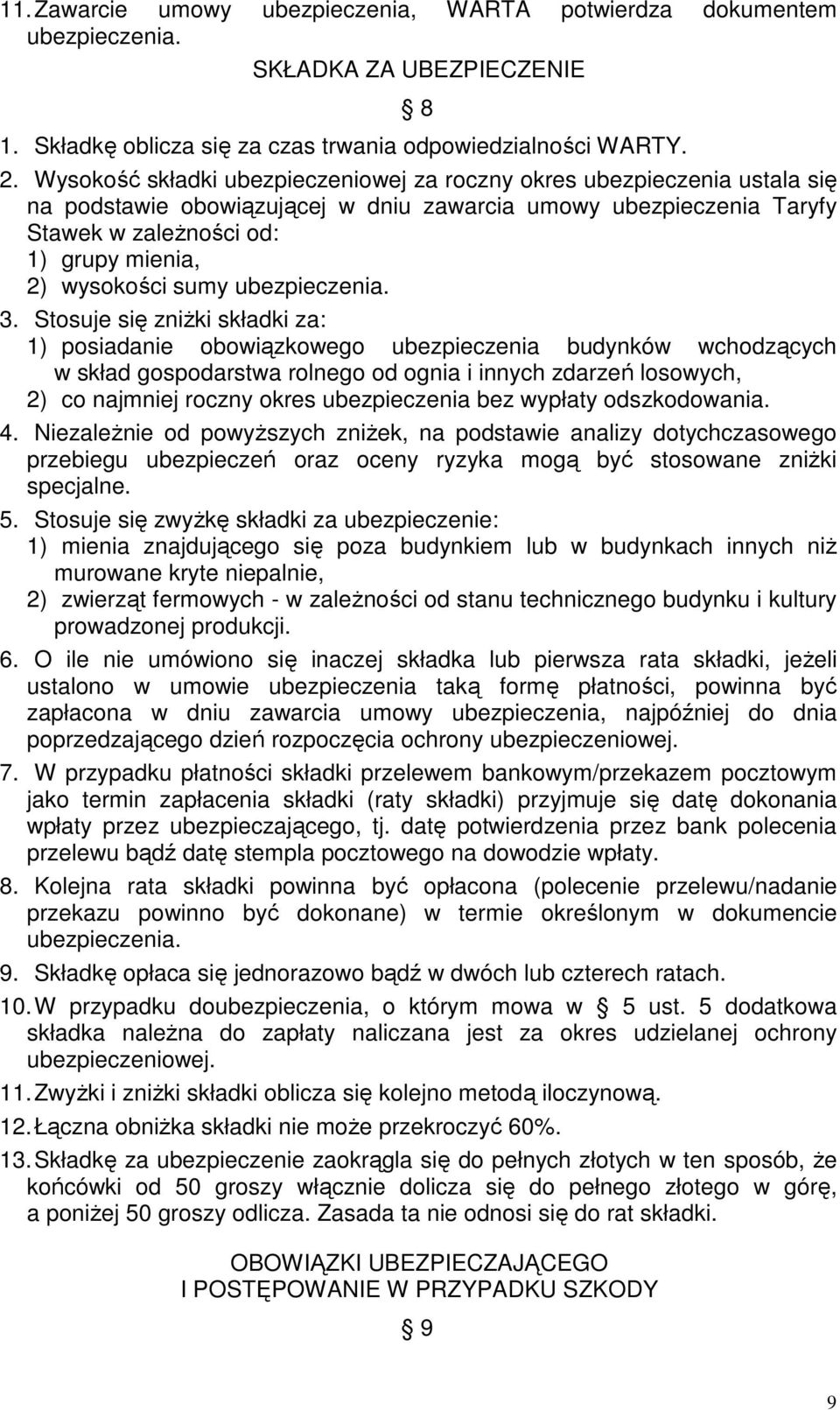 sumy ubezpieczenia. 3.