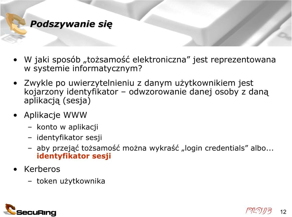 Zwykle po uwierzytelnieniu z danym użytkownikiem jest kojarzony identyfikator odwzorowanie danej