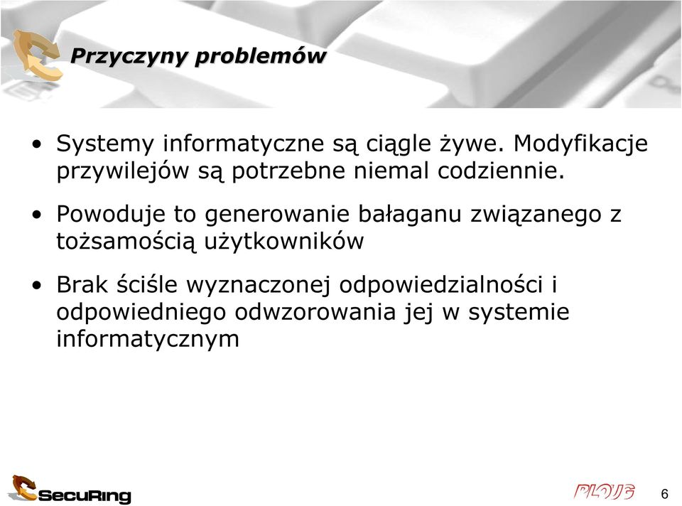 Powoduje to generowanie bałaganu związanego z tożsamością użytkowników