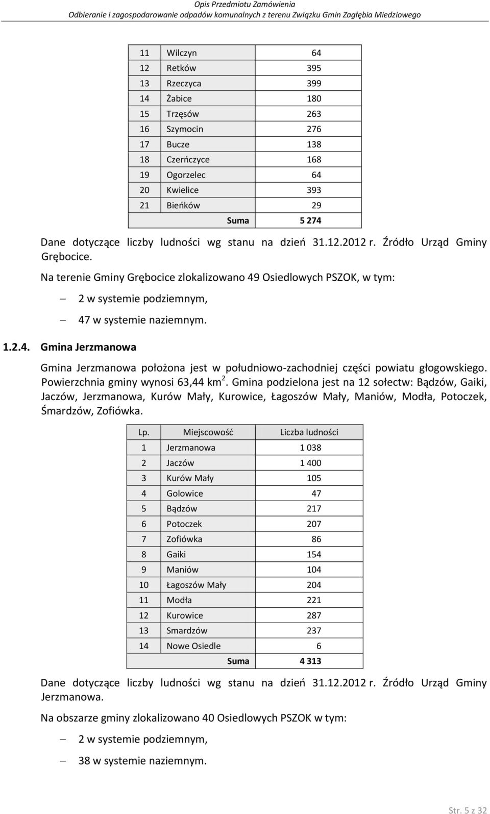 Gmina Jerzmanowa położona jest w południowo-zachodniej części powiatu głogowskiego. Powierzchnia gminy wynosi 63,44 km 2.