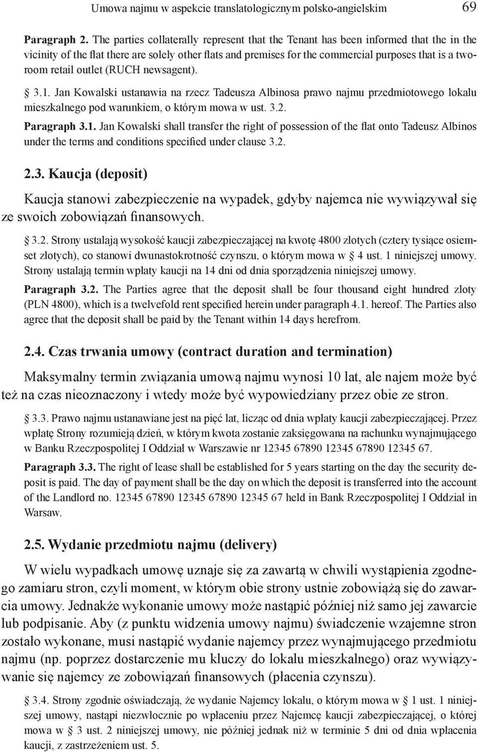 Umowa najmu w aspekcie translatologicznym polsko-angielskim - PDF Free  Download