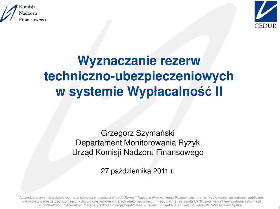 Wypłacalność II Grzegorz Szymański Departament