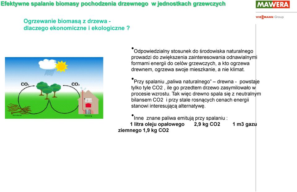 swoje mieszkanie, a nie klimat. Przy spalaniu paliwa naturalnego drewna - powstaje tylko tyle CO2, ile go przedtem drzewo zasymilowało w procesie wzrostu.