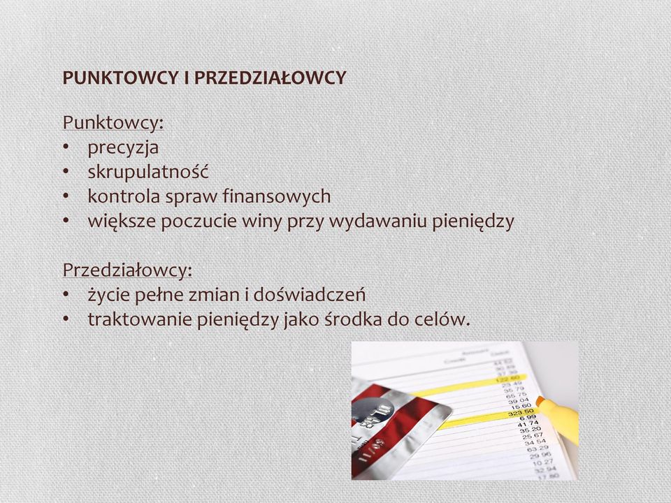 poczucie winy przy wydawaniu pieniędzy Przedziałowcy: