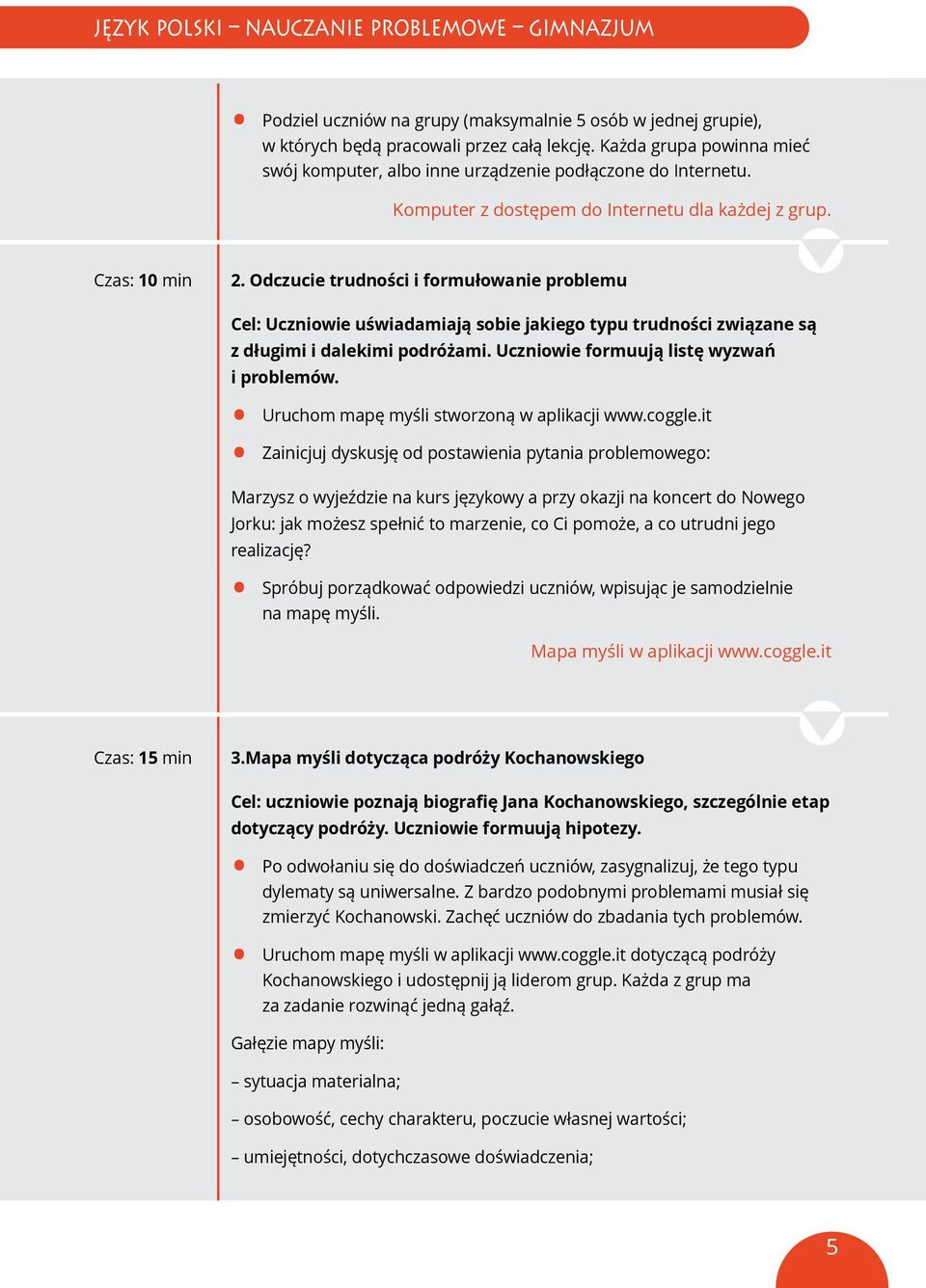 Odczucie trudności i formułowanie problemu Cel: Uczniowie uświadamiają sobie jakiego typu trudności związane są z długimi i dalekimi podróżami. Uczniowie formuują listę wyzwań i problemów.