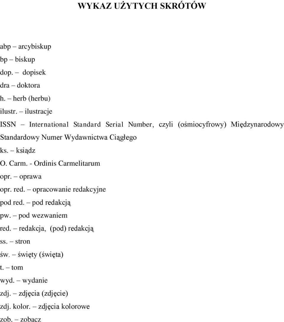 Ciągłego ks. ksiądz O. Carm. - Ordinis Carmelitarum opr. oprawa opr. red. opracowanie redakcyjne pod red. pod redakcją pw.