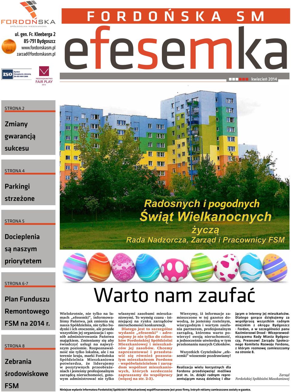 FSM strona 6-7 Plan Funduszu Remontowego FSM na 2014 r.