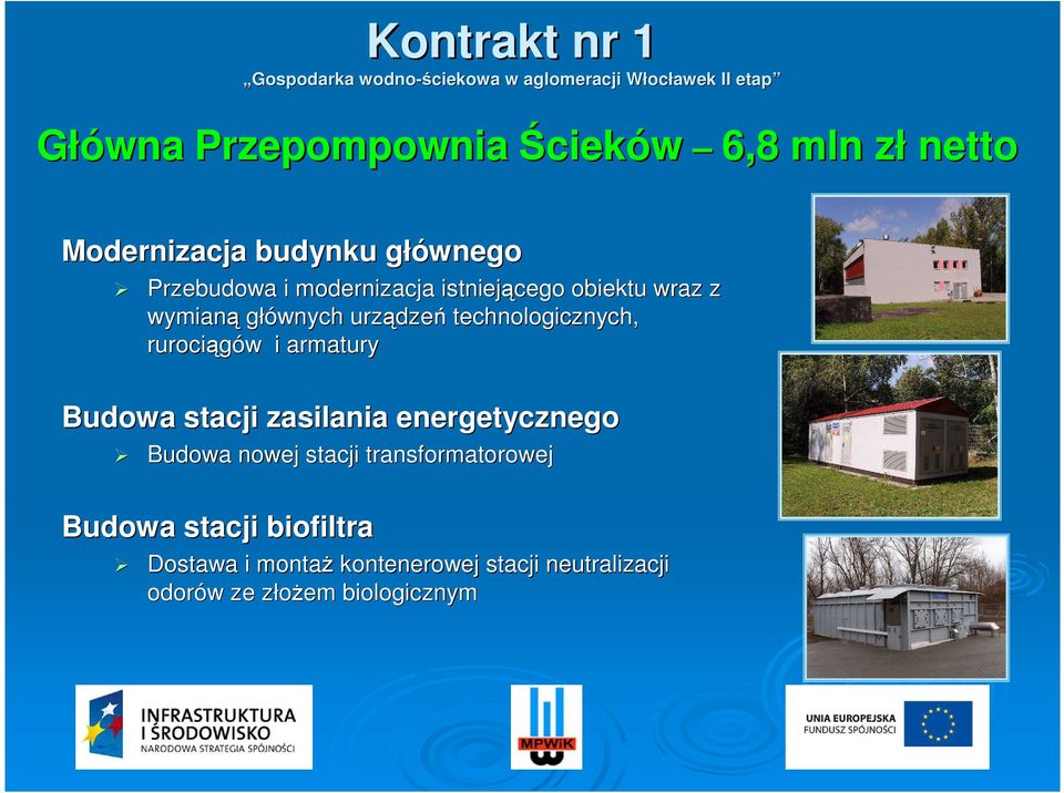 rurociągów i armatury Budowa stacji zasilania energetycznego Budowa nowej stacji