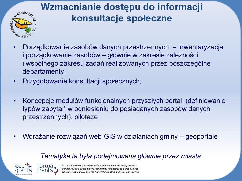 konsultacji społecznych; Koncepcje modułów funkcjonalnych przyszłych portali (definiowanie typów zapytań w odniesieniu do posiadanych