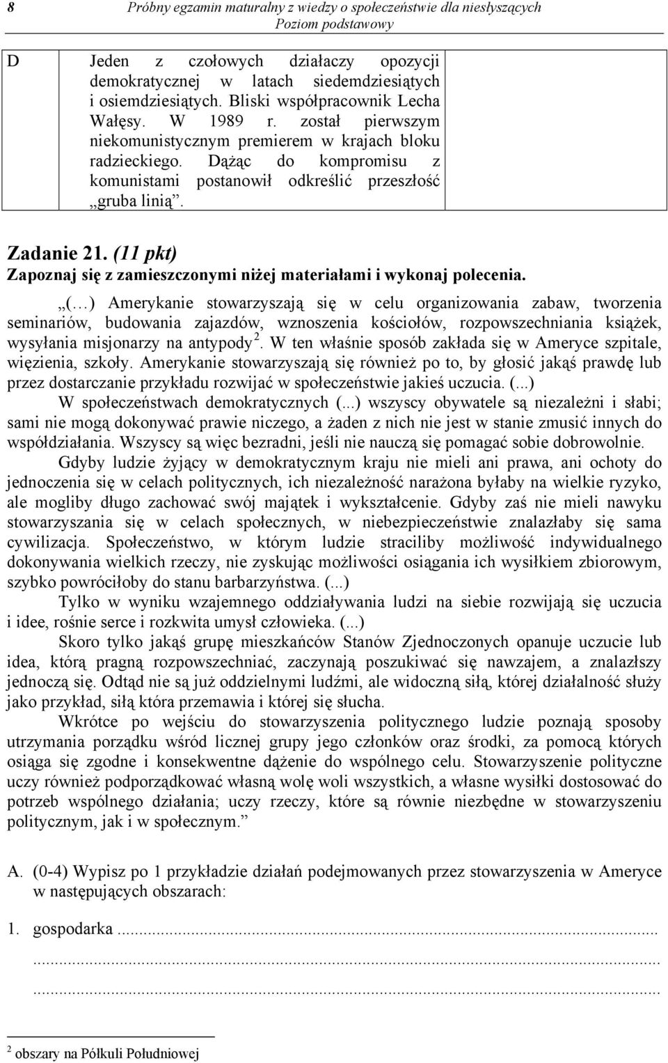 Zadanie 21. (11 pkt) Zapoznaj się z zamieszczonymi niżej materiałami i wykonaj polecenia.