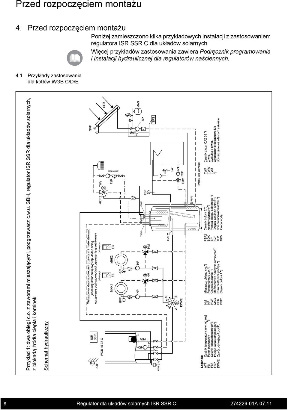 Więcej przykładów zastosowania zawiera Podręcznik programowania i instalacji hydraulicznej dla regulatorów naściennych. 4.