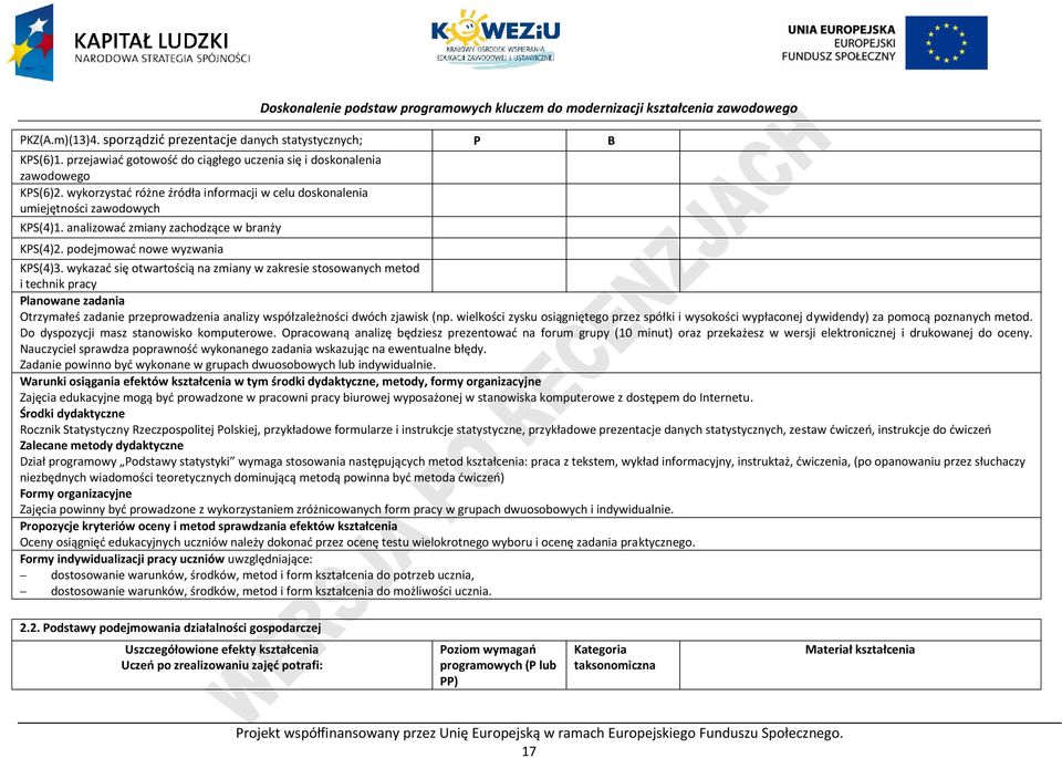 wykazać się otwartością na zmiany w zakresie stosowanych metod i technik pracy lanowane zadania Otrzymałeś zadanie przeprowadzenia analizy współzależności dwóch zjawisk (np.