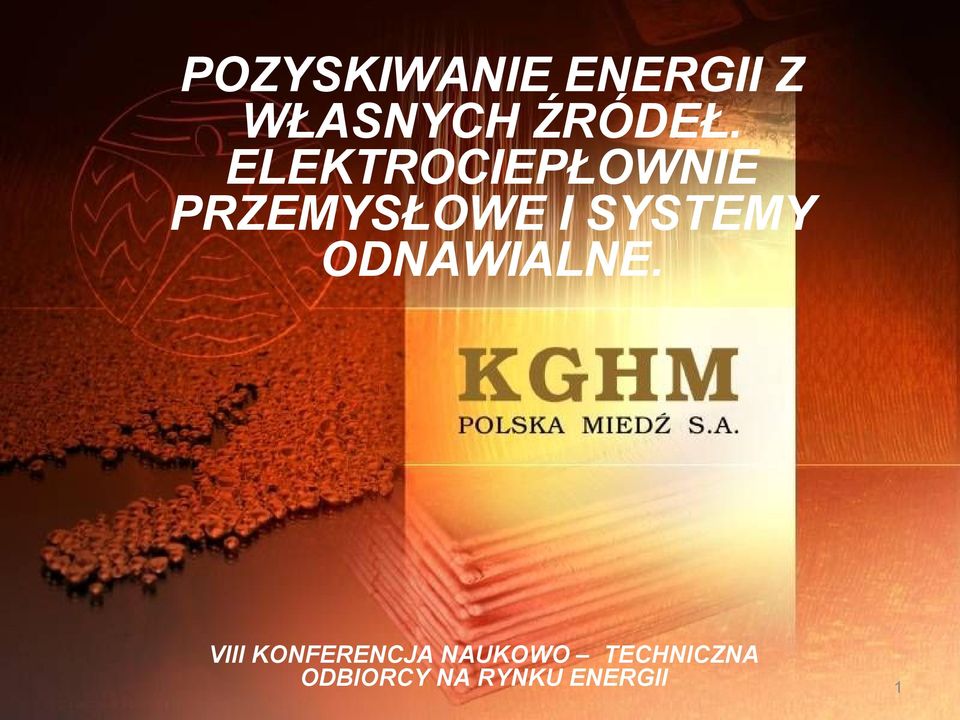 ELEKTROCIEPŁOWNIE PRZEMYSŁOWE I