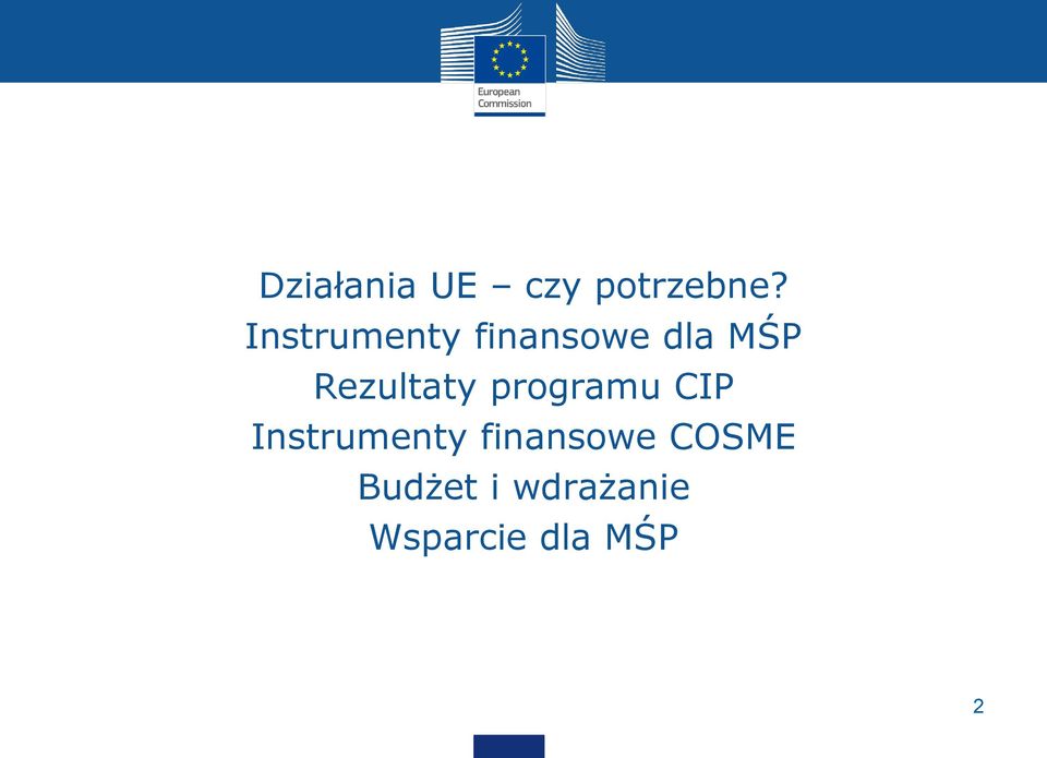 Rezultaty programu CIP Instrumenty