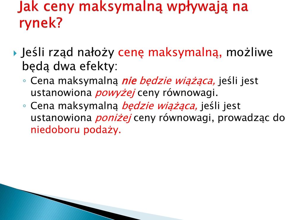 powyżej ceny równowagi.