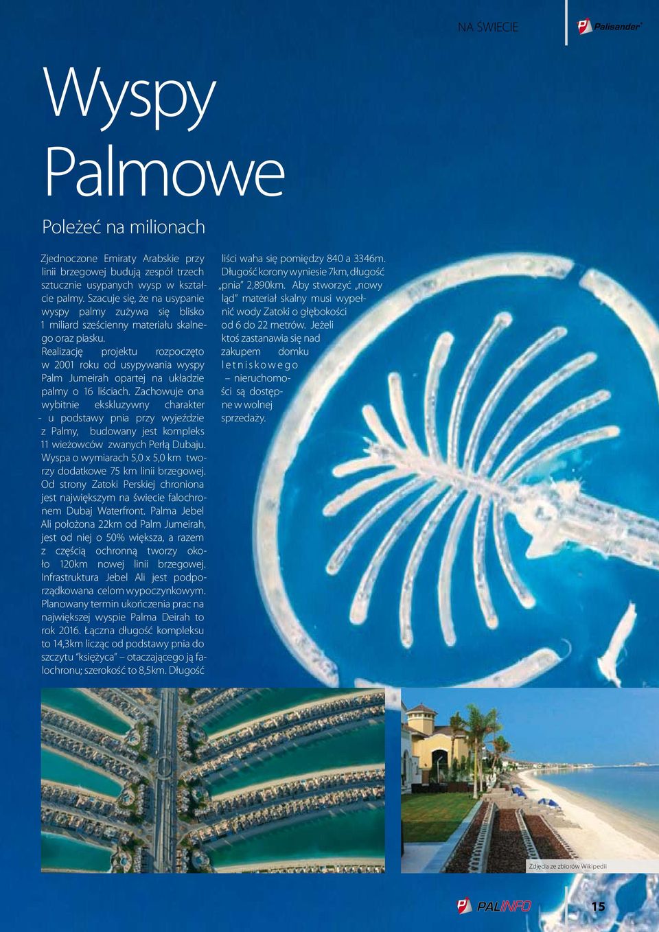 Realizację projektu rozpoczęto w 2001 roku od usypywania wyspy Palm Jumeirah opartej na układzie palmy o 16 liściach.