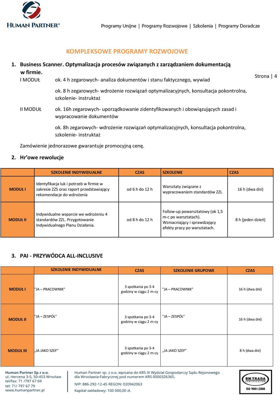 16h zegarowych- uporządkowanie zidentyfikowanych i obowiązujących zasad i wypracowanie dokumentów ok.