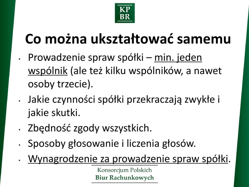 Jakie czynności spółki przekraczają zwykłe i jakie skutki.