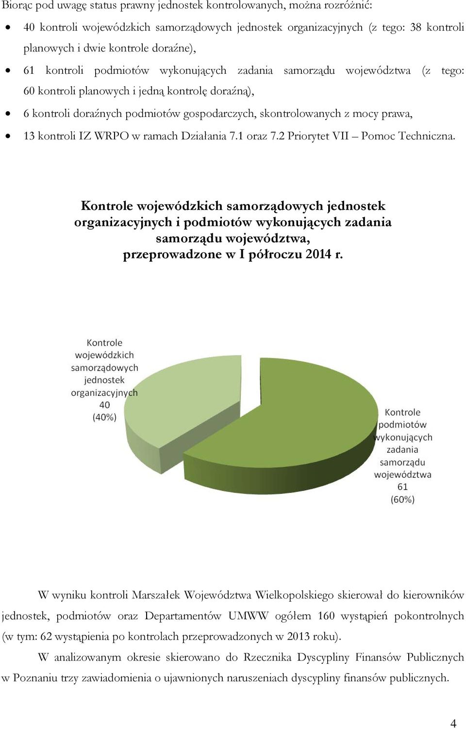 kontroli IZ WRPO w ramach Działania 7.1 oraz 7.2 Priorytet VII Pomoc Techniczna.
