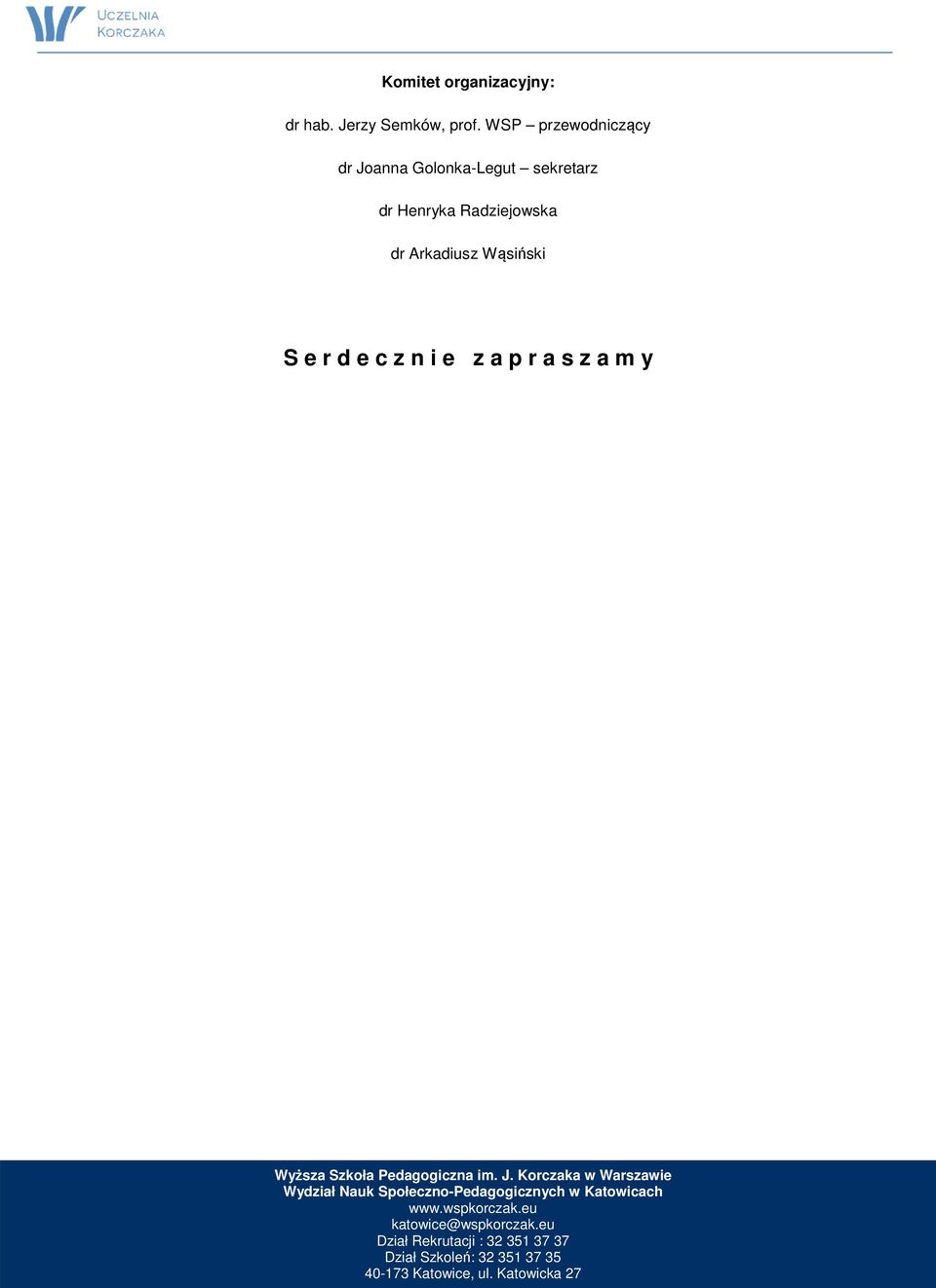 WSP przewodniczący dr Joanna Golonka-Legut