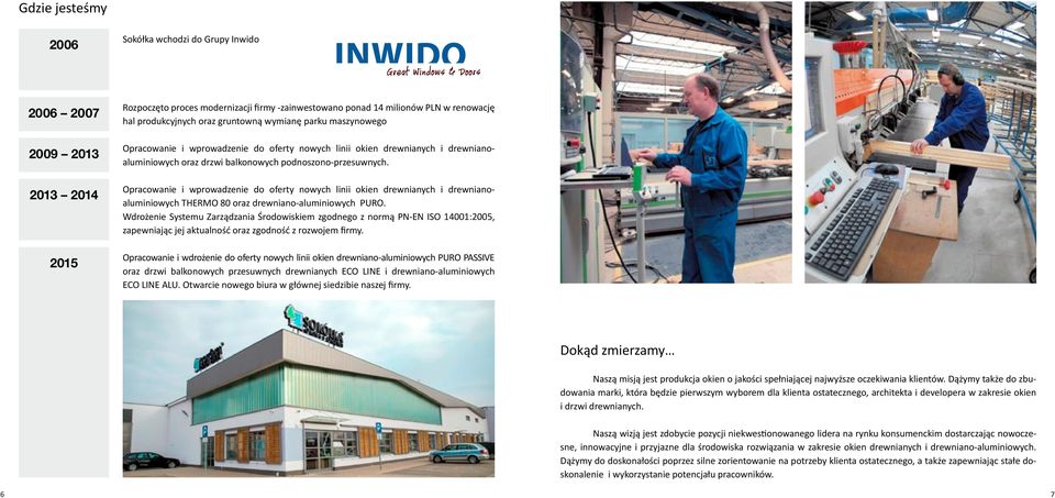Opracowanie i wprowadzenie do oferty nowych linii okien drewnianych i drewnianoaluminiowych THERMO 80 oraz drewniano-aluminiowych PURO.